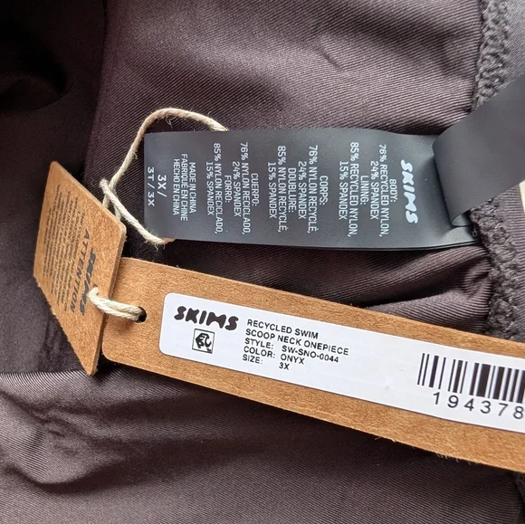 NWT SKIMS Signature Swim SCOOP NECK ONE PIECE Black Onyx 3X - Picture 6 of 7